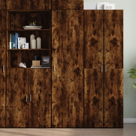 vidaXL Highboard Räuchereiche 50x42,5x185 cm Holzwerkstoff