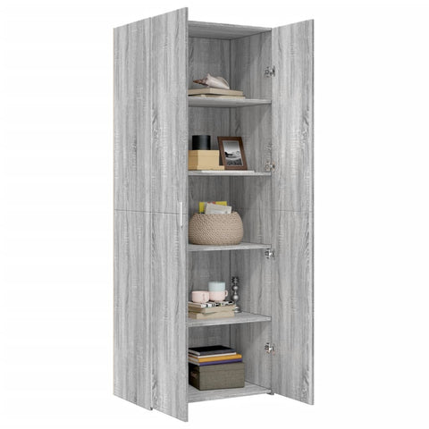 vidaXL Highboard Grau Sonoma 70x42,5x185 cm Holzwerkstoff