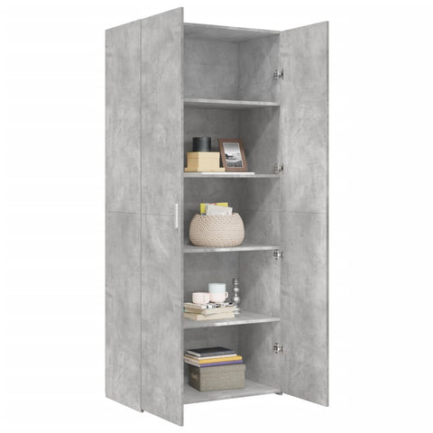 vidaXL Highboard Betongrau 80x42,5x185 cm Holzwerkstoff