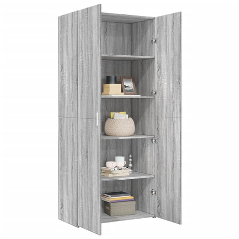 vidaXL Highboard Grau Sonoma 80x42,5x185 cm Holzwerkstoff