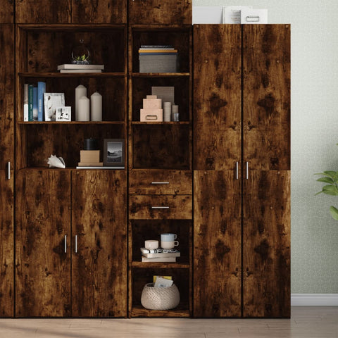 vidaXL Highboard Räuchereiche 40x42,5x185 cm Holzwerkstoff