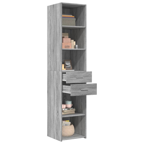 vidaXL Highboard Grau Sonoma 40x42,5x185 cm Holzwerkstoff