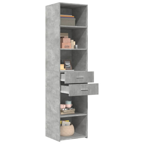 vidaXL Highboard Betongrau 45x42,5x185 cm Holzwerkstoff