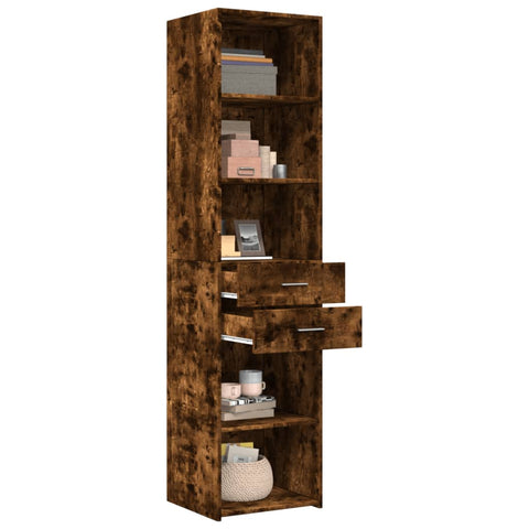 vidaXL Highboard Räuchereiche 45x42,5x185 cm Holzwerkstoff