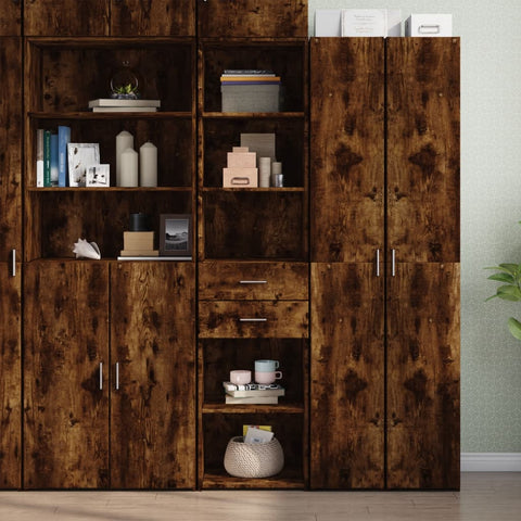 vidaXL Highboard Räuchereiche 45x42,5x185 cm Holzwerkstoff