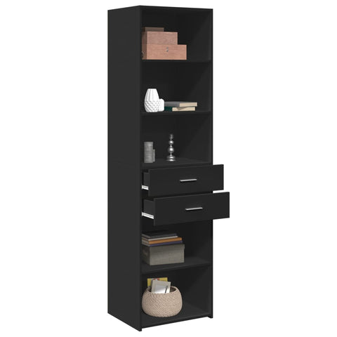 vidaXL Highboard Schwarz 50x42,5x185 cm Holzwerkstoff