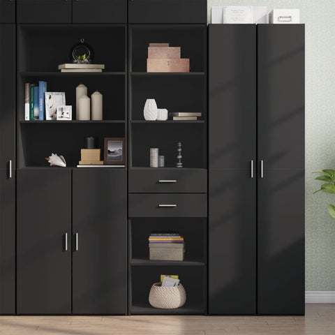 vidaXL Highboard Schwarz 50x42,5x185 cm Holzwerkstoff