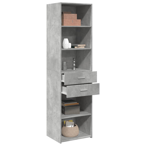 vidaXL Highboard Betongrau 50x42,5x185 cm Holzwerkstoff