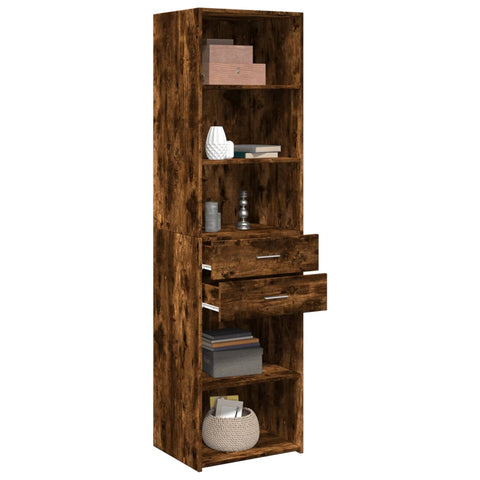 vidaXL Highboard Räuchereiche 50x42,5x185 cm Holzwerkstoff