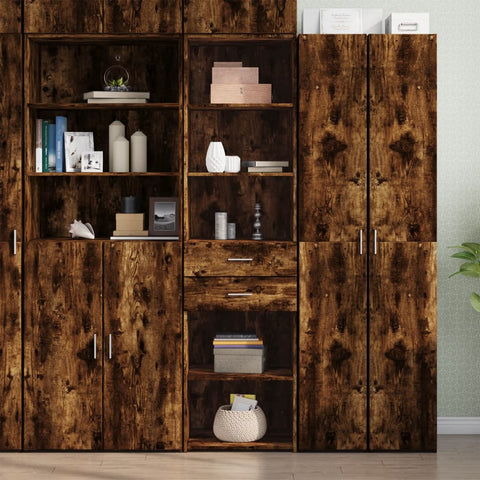 vidaXL Highboard Räuchereiche 50x42,5x185 cm Holzwerkstoff