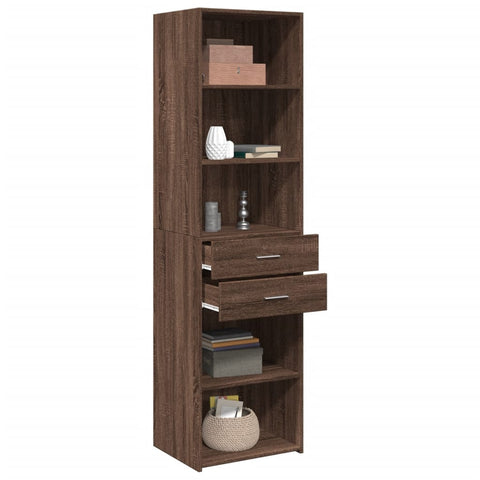 vidaXL Highboard Braun Eichen-Optik 50x42,5x185 cm Holzwerkstoff