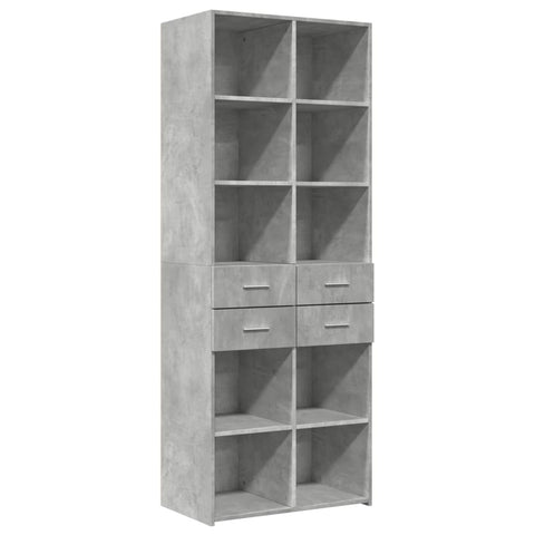 vidaXL Highboard Betongrau 70x42,5x185 cm Holzwerkstoff