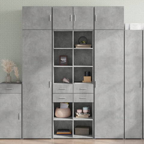 vidaXL Highboard Betongrau 70x42,5x185 cm Holzwerkstoff