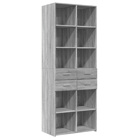 vidaXL Highboard Grau Sonoma 70x42,5x185 cm Holzwerkstoff