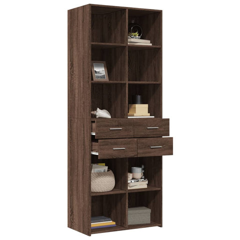 vidaXL Highboard Braun Eichen-Optik 70x42,5x185 cm Holzwerkstoff