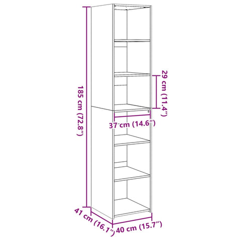 vidaXL Highboard Weiß 40x41x185 cm Holzwerkstoff