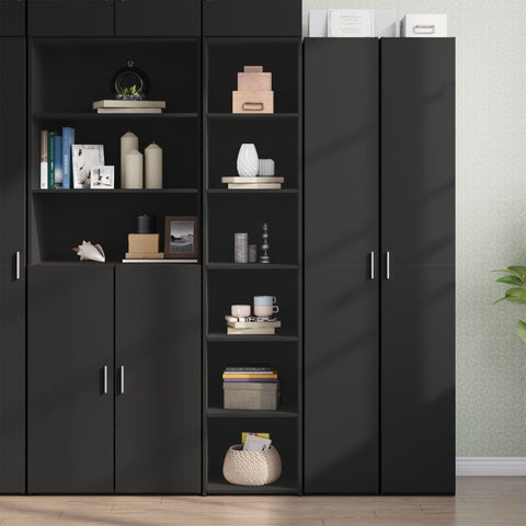 vidaXL Highboard Schwarz 40x41x185 cm Holzwerkstoff