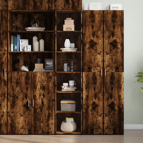 vidaXL Highboard Räuchereiche 40x41x185 cm Holzwerkstoff