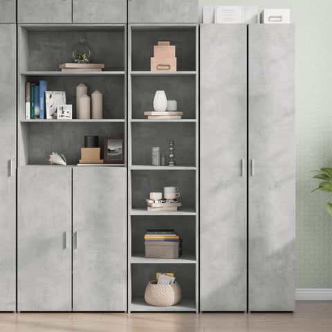 vidaXL Highboard Betongrau 45x41x185 cm Holzwerkstoff