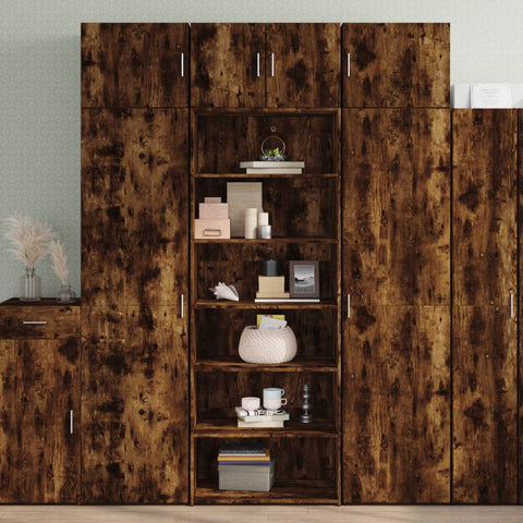 vidaXL Highboard Räuchereiche 70x41x185 cm Holzwerkstoff