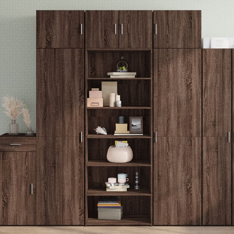 vidaXL Highboard Braun Eichen-Optik 70x41x185 cm Holzwerkstoff