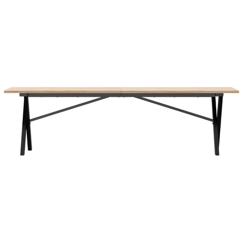 vidaXL Couchtisch X-Gestell 160x40x45 cm Massivholz Kiefer & Gusseisen