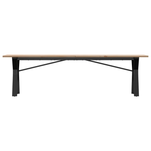 vidaXL Couchtisch Y-Gestell 160x40x45 cm Massivholz Kiefer & Gusseisen