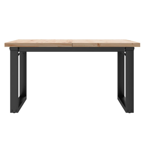 vidaXL Couchtisch O-Gestell 90x90x45,5cm Massivholz Kiefer & Gusseisen