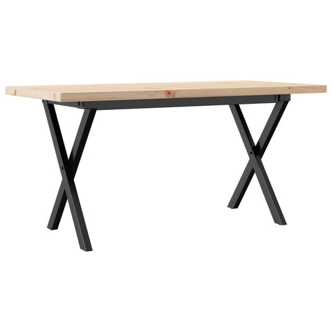 vidaXL Couchtisch X-Gestell 100x50x45,5 cm Massivholz Kiefer Gusseisen