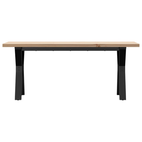 vidaXL Couchtisch Y-Gestell 110x40x45,5 cm Massivholz Kiefer Gusseisen