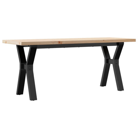 vidaXL Couchtisch Y-Gestell 110x40x45,5 cm Massivholz Kiefer Gusseisen