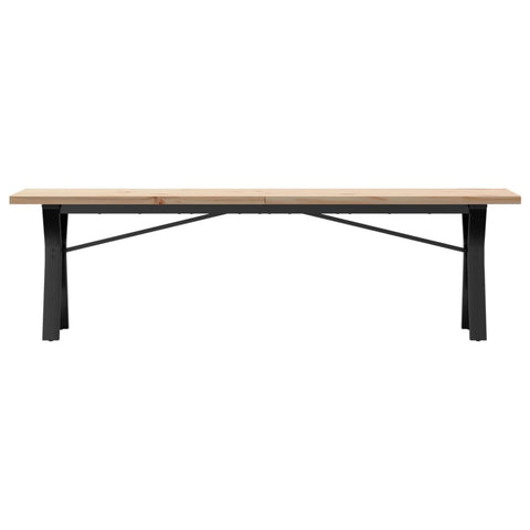 vidaXL Couchtisch Y-Gestell 160x40x45,5 cm Massivholz Kiefer Gusseisen