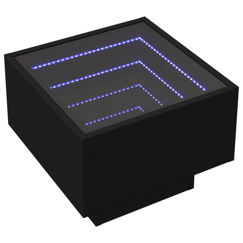 vidaXL Beistelltisch mit LED Schwarz 40x40x30 cm Holzwerkstoff