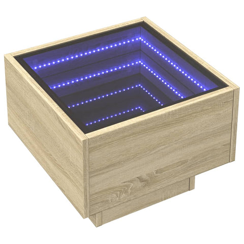 vidaXL Beistelltisch mit LED Sonoma Eiche 40x40x30 cm Holzwerkstoff