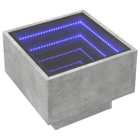 vidaXL Beistelltisch mit LED Betongrau 40x40x30 cm Holzwerkstoff