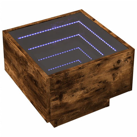 vidaXL Beistelltisch mit LED Räuchereiche 40x40x30 cm Holzwerkstoff