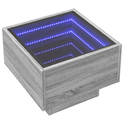 vidaXL Beistelltisch mit LED Grau Sonoma 40x40x30 cm Holzwerkstoff