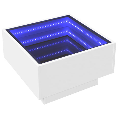 vidaXL LED-Couchtisch Weiß 50x50x30 cm Holzwerkstoff