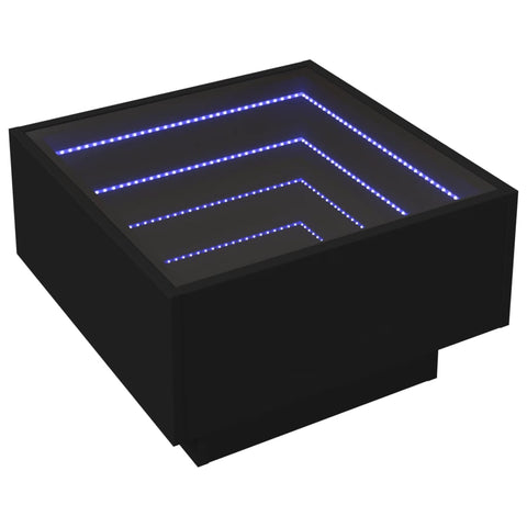 vidaXL LED-Couchtisch Schwarz 50x50x30 cm Holzwerkstoff