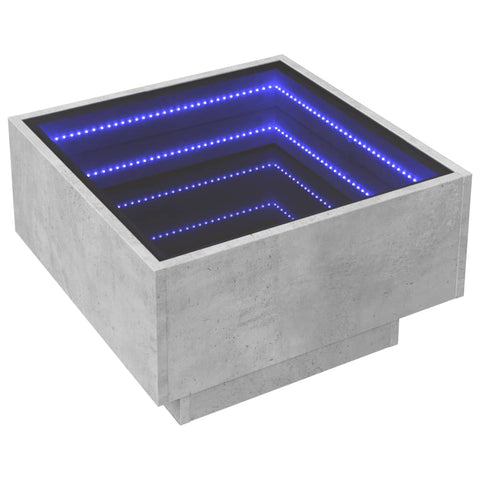 vidaXL LED-Couchtisch Betongrau 50x50x30 cm Holzwerkstoff