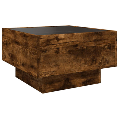 vidaXL LED-Couchtisch Räuchereiche 50x50x30 cm Holzwerkstoff