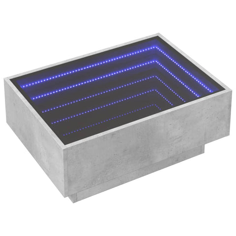 vidaXL LED-Couchtisch Betongrau 70x50x30 cm Holzwerkstoff