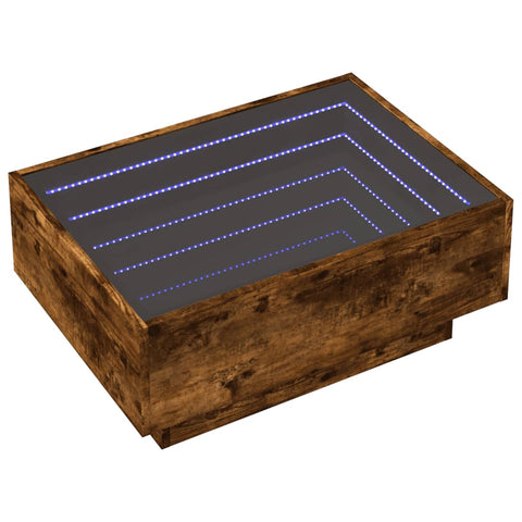 vidaXL LED-Couchtisch Räuchereiche 70x50x30 cm Holzwerkstoff