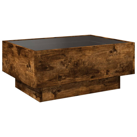 vidaXL LED-Couchtisch Räuchereiche 70x50x30 cm Holzwerkstoff