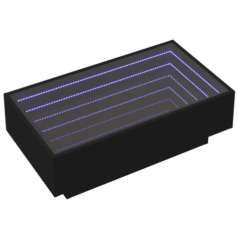 vidaXL LED-Couchtisch Schwarz 90x50x30 cm Holzwerkstoff