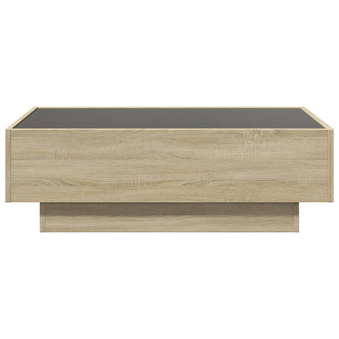 vidaXL LED-Couchtisch Sonoma Eiche 90x50x30 cm Holzwerkstoff