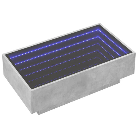 vidaXL LED-Couchtisch Betongrau 90x50x30 cm Holzwerkstoff