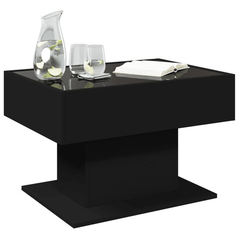 vidaXL LED-Couchtisch Schwarz 70x50x45 cm Holzwerkstoff