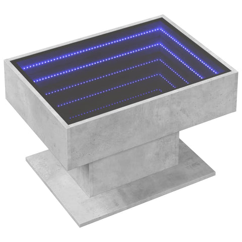 vidaXL LED-Couchtisch Betongrau 70x50x45 cm Holzwerkstoff