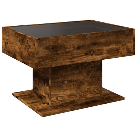 vidaXL LED-Couchtisch Räuchereiche 70x50x45 cm Holzwerkstoff